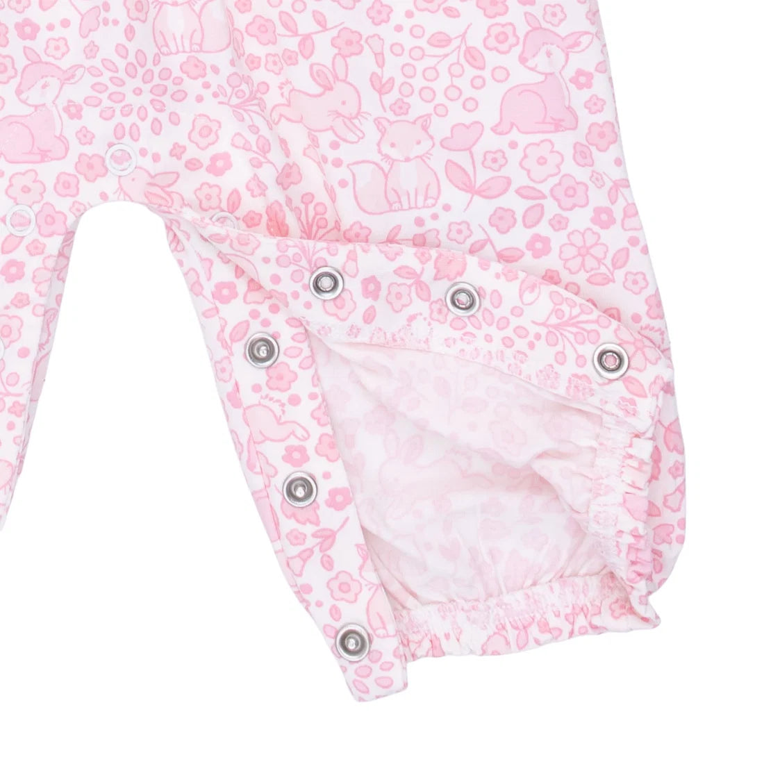 Angel Dear Ivory Pink | Baby Woodland Ruffle Sleeve Snap Romper