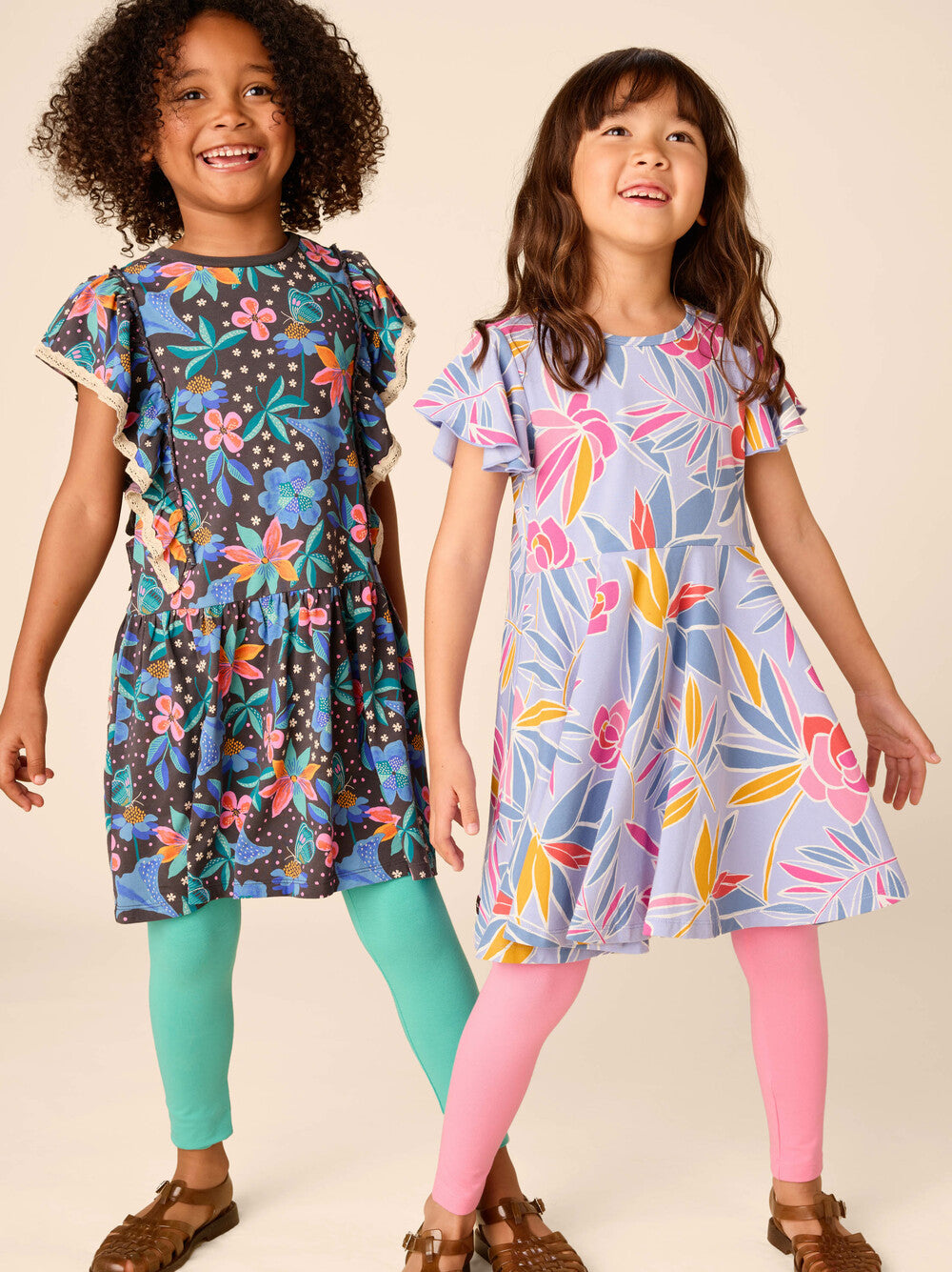 Tea Tropical | Flutter Sleeve Twirl Dress