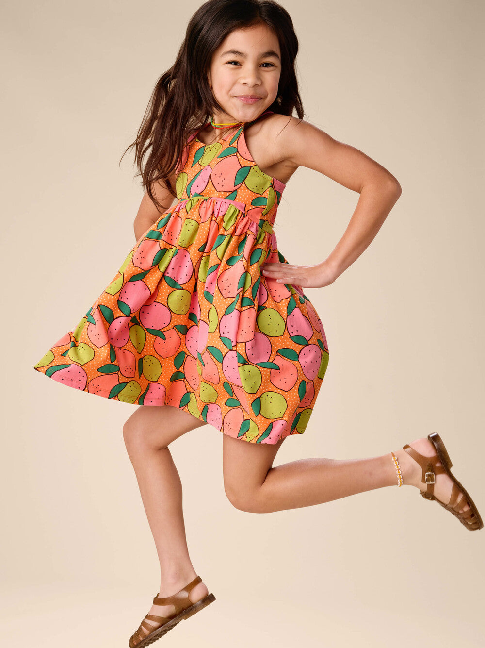 Tea Dotty Citrus | Racerback Twirl Dress