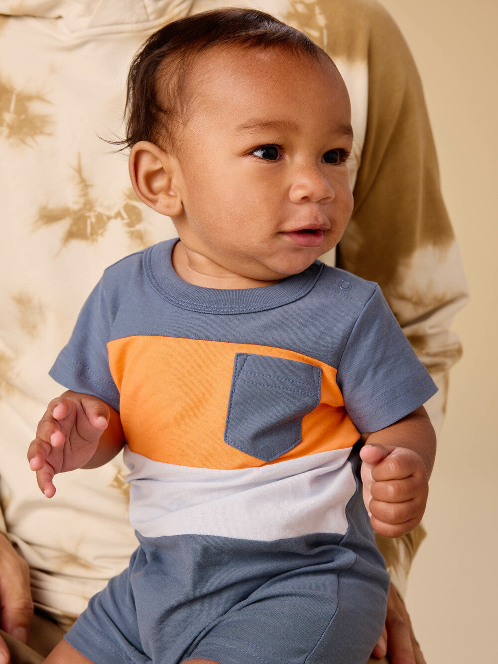 Tea Cornflower | Colorblock Romper
