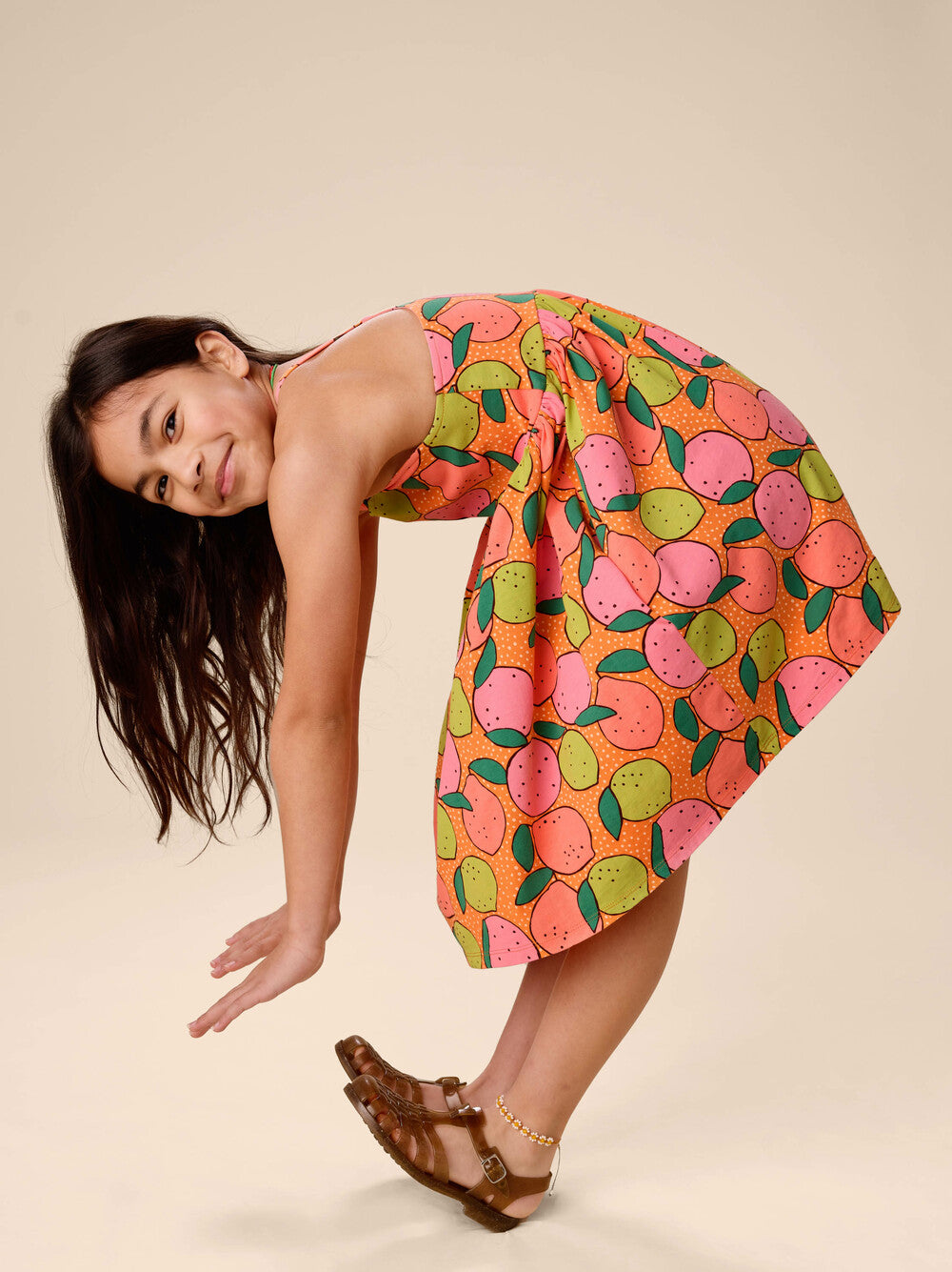 Tea Dotty Citrus | Racerback Twirl Dress