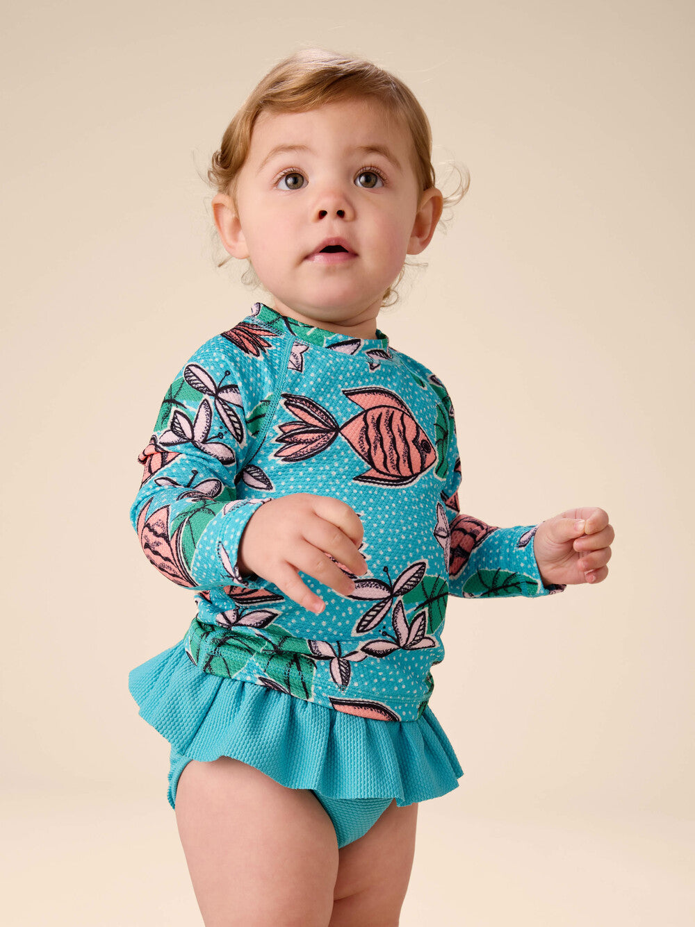 Tea Brazilian Tropical Fish | Rash Guard Swim Set