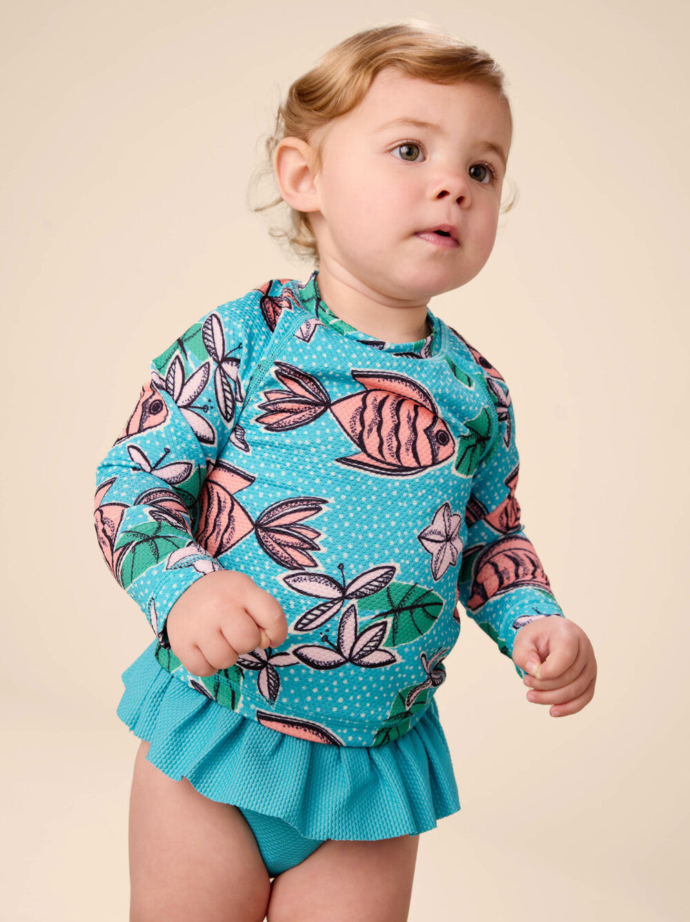 Tea Brazilian Tropical Fish | Rash Guard Swim Set