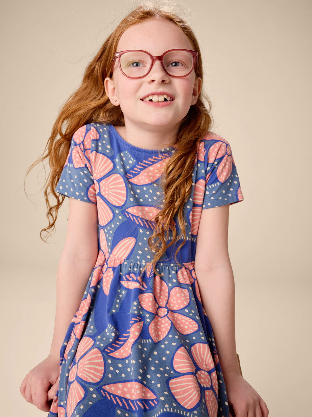 Tea Oversized Dot Floral | Twist Back Ballet Dress