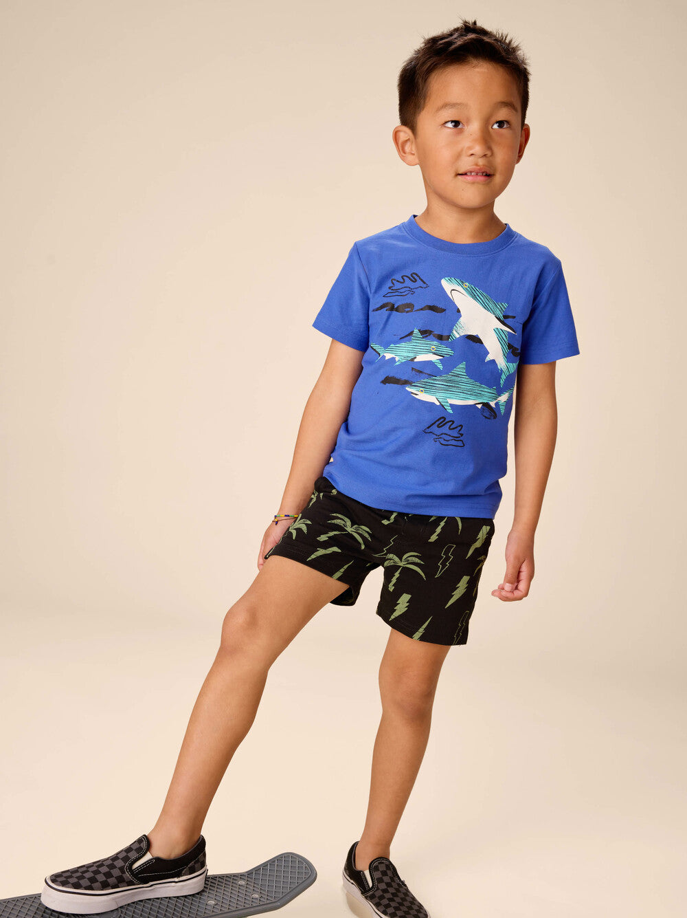 Tea Majorelle Blue | Shark Play Graphic Tee