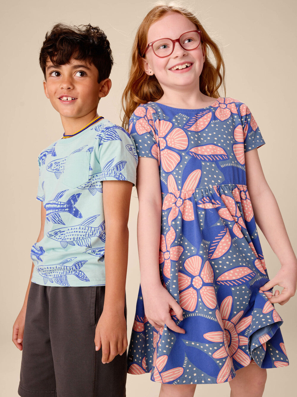 Tea Oversized Dot Floral | Twist Back Ballet Dress