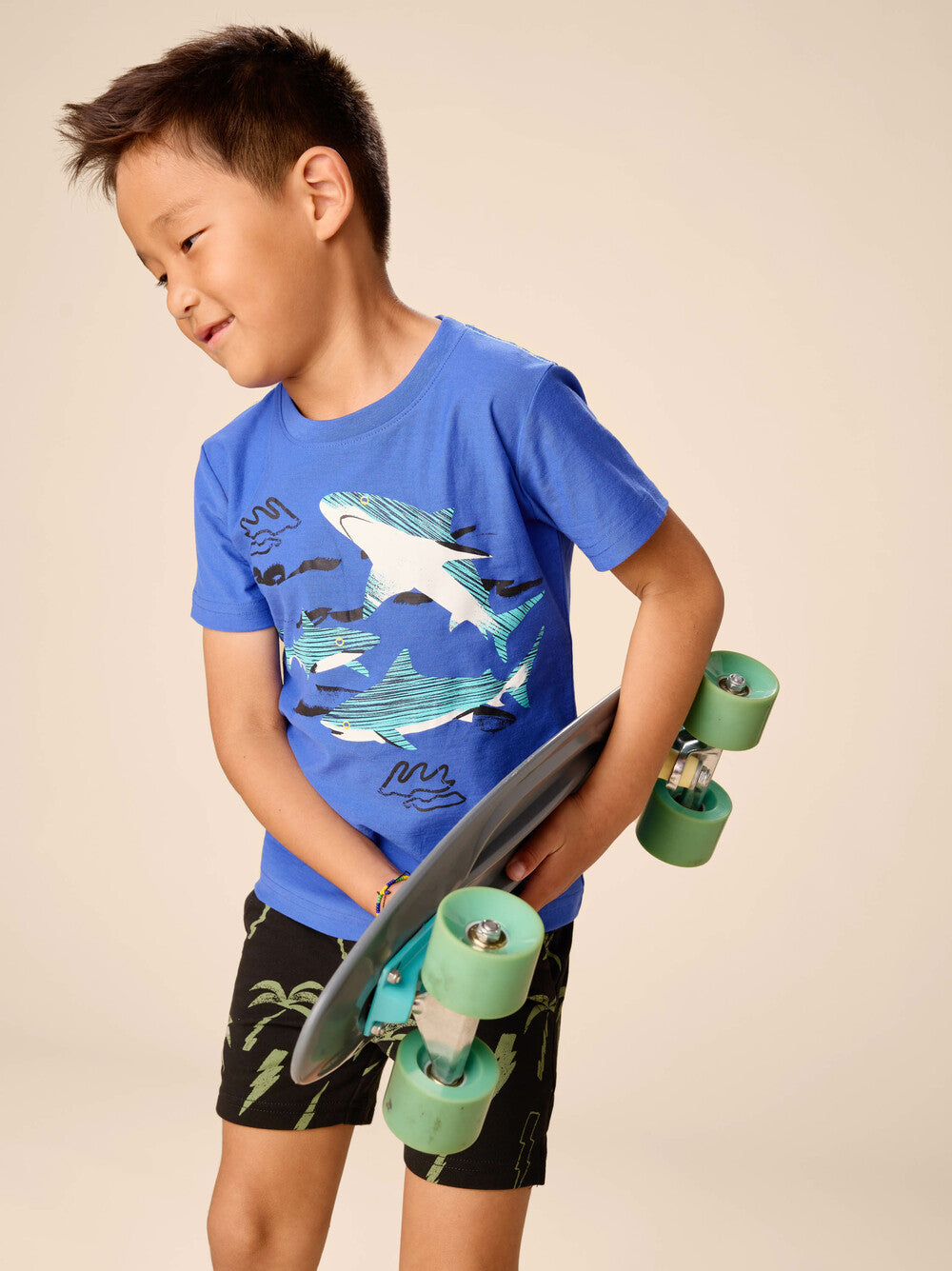 Tea Majorelle Blue | Shark Play Graphic Tee