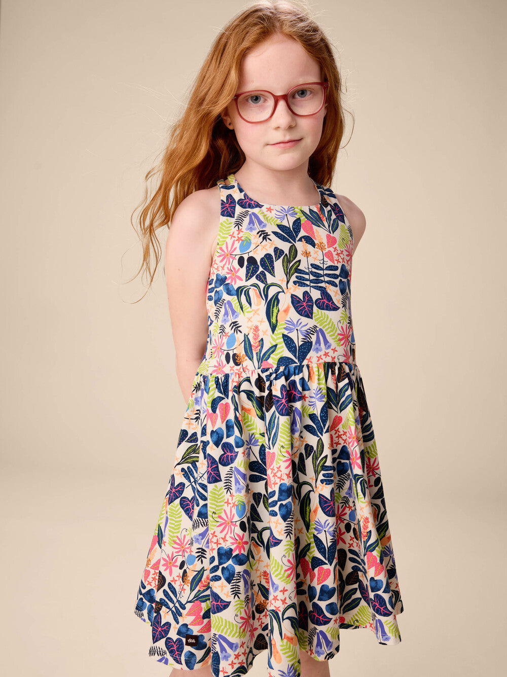 Tea Amazon Rainforest Floral | Strappy Back Skirted Dress