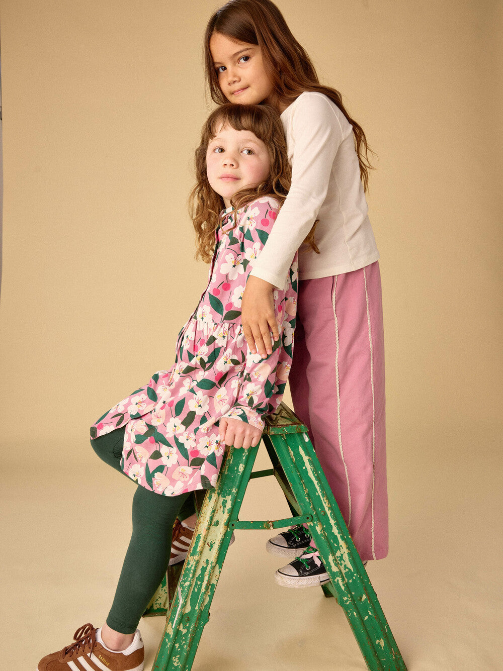 Tea Cherry | Collared Long Sleeve Dress