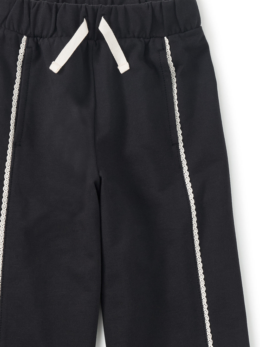 Tea Jet Black | Lace Trim Track Pants