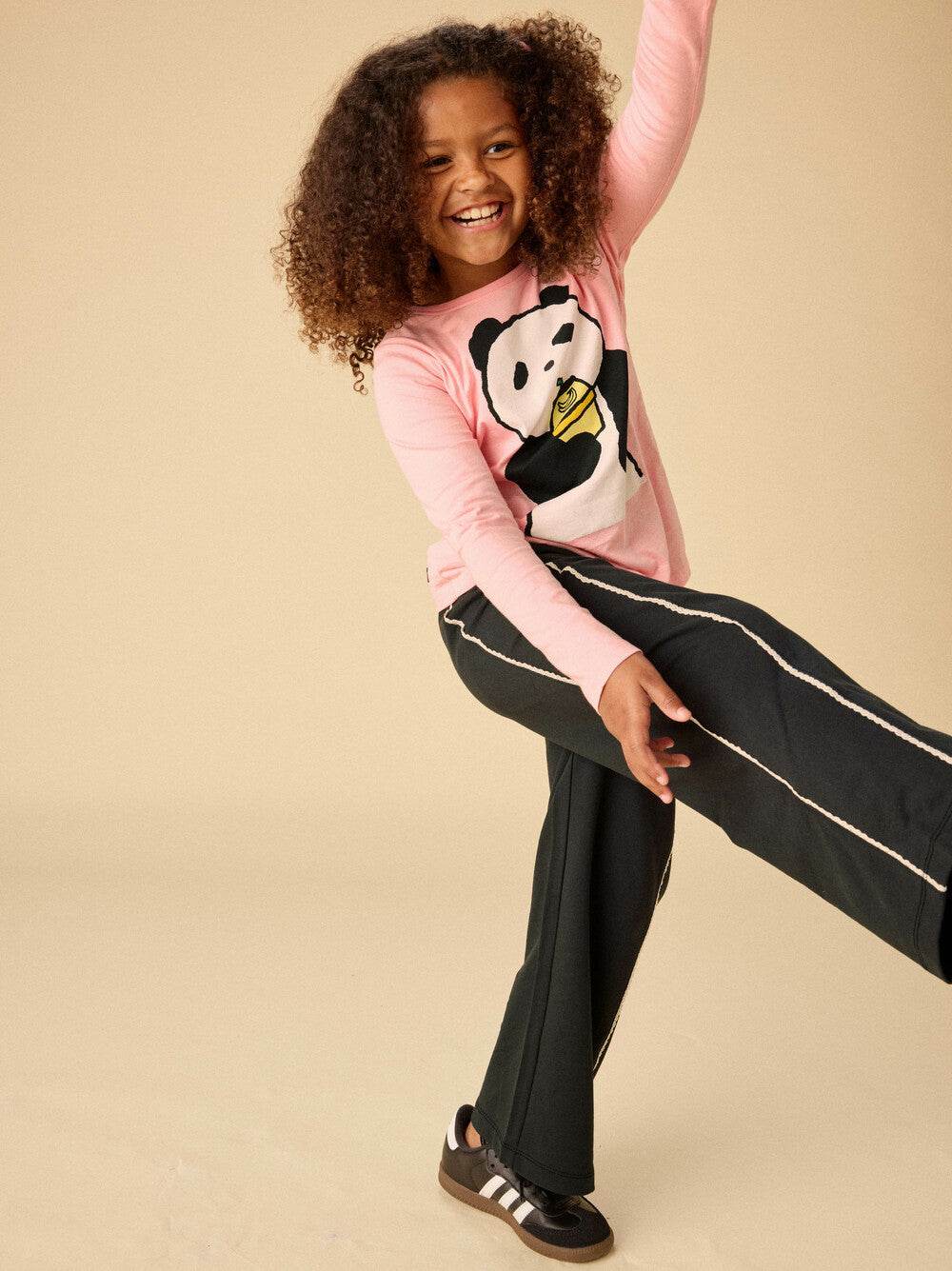 Tea Jet Black | Lace Trim Track Pants