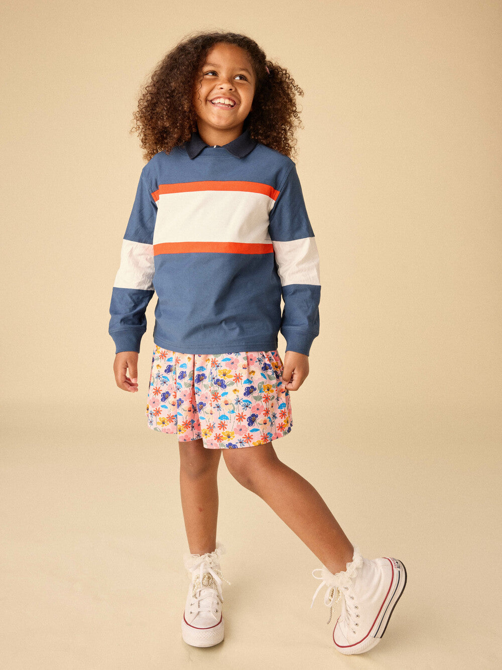 Tea Naval Blue | Colorblock Rugby Top