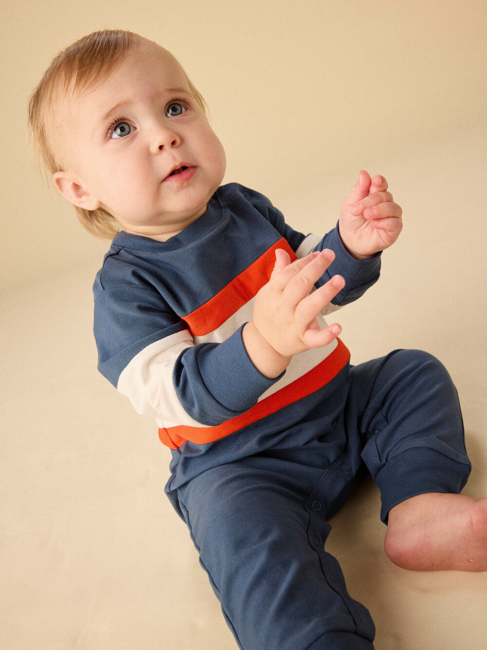 Tea Naval Blue | Colorblock Rugby Romper