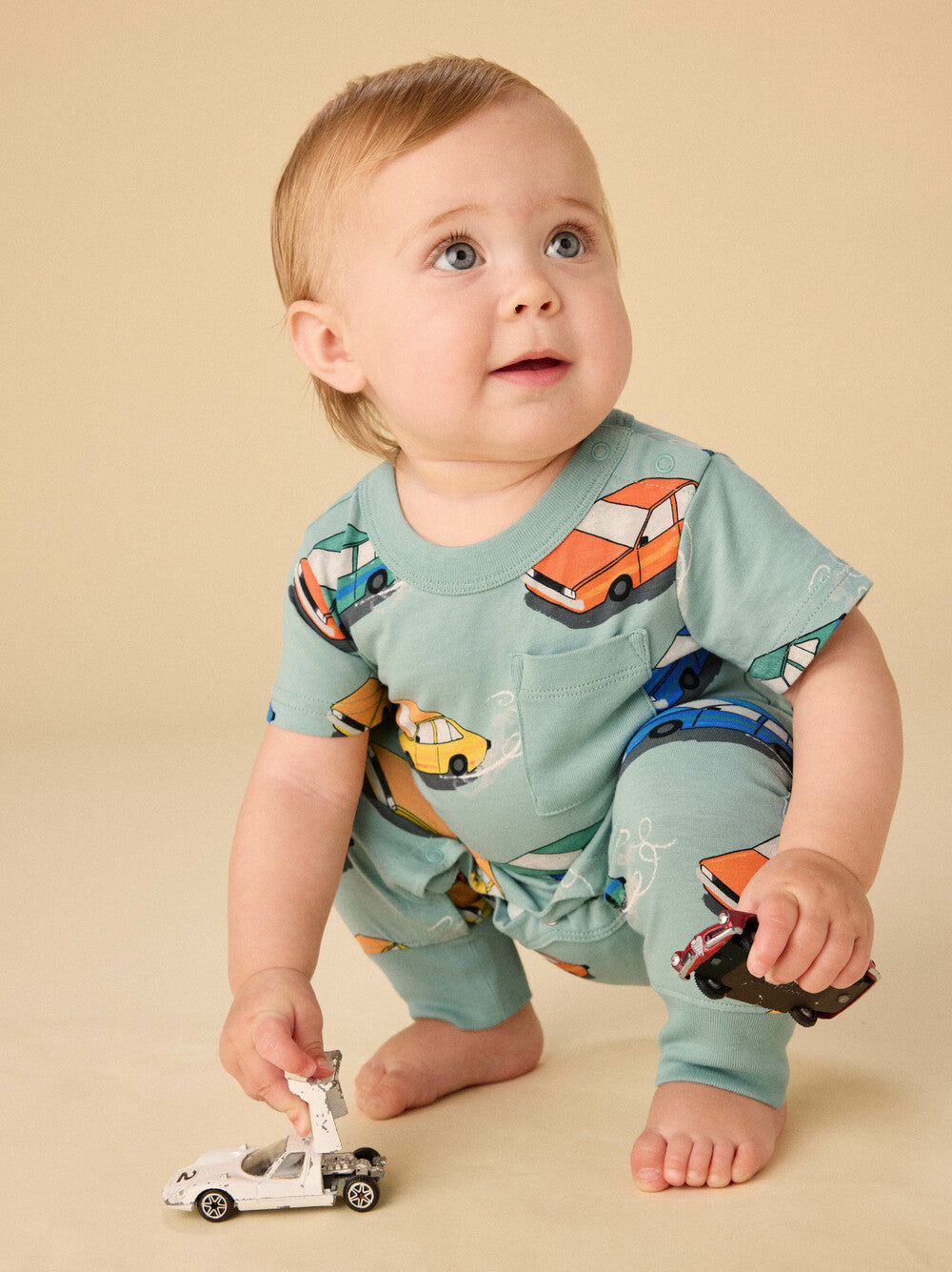 Tea Vintage Cars | Pocket Romper