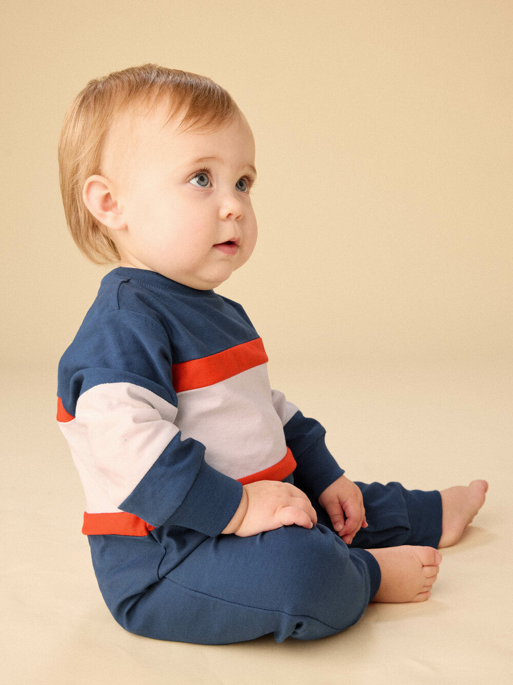 Tea Naval Blue | Colorblock Rugby Romper