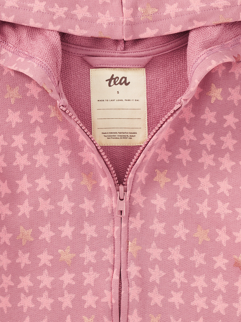 Tea Metallic Stars | Easy Fit Hoodie