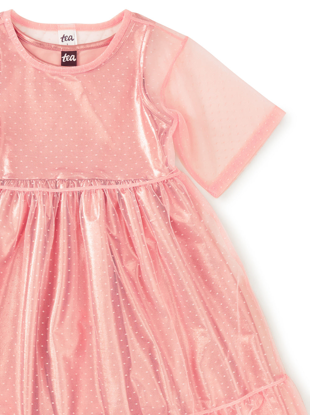 Tea Cherry Blossom | Layered Tulle & Foil Dress