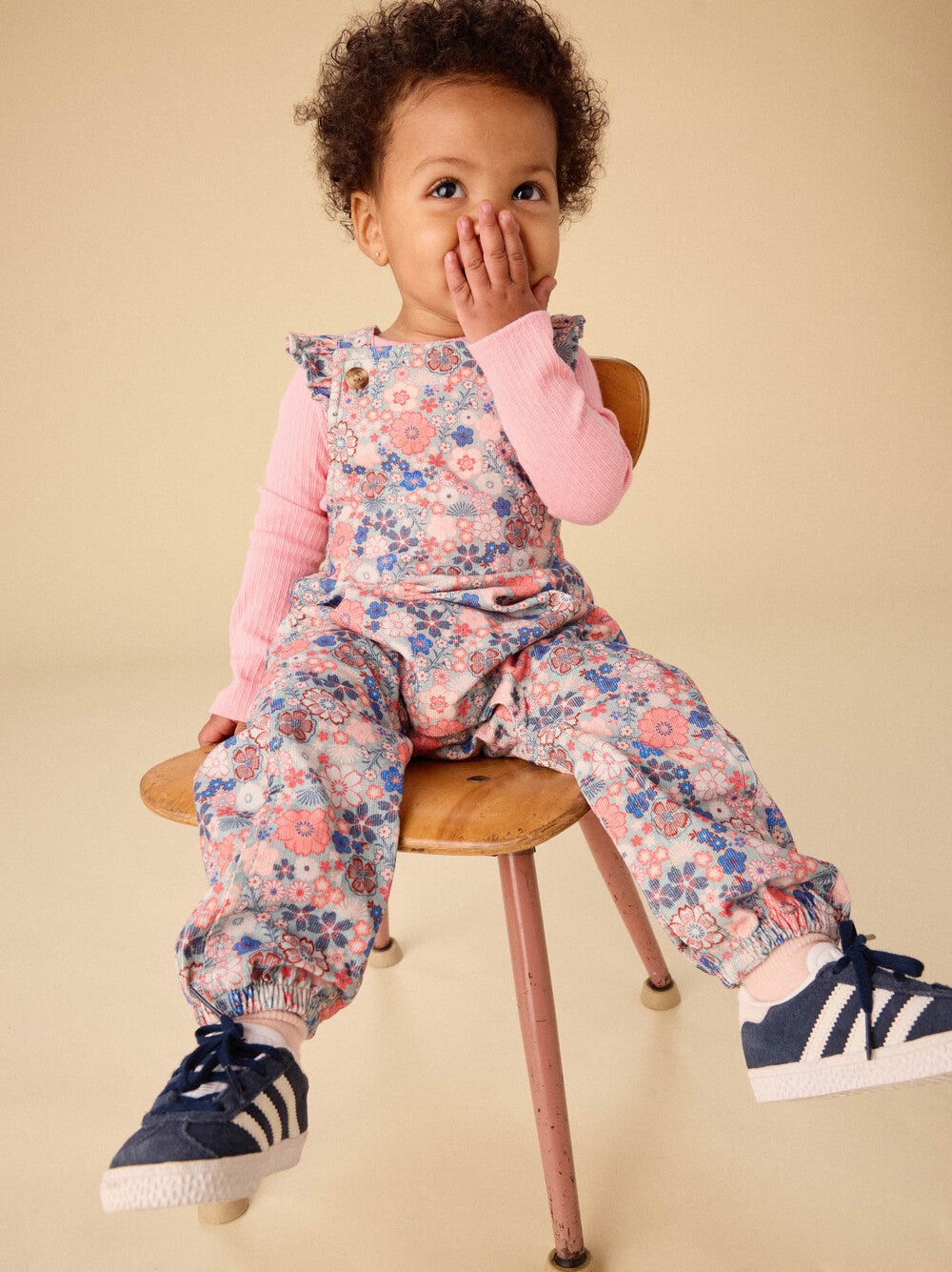 Tea Japanese Mini | Corduroy Ruffle Romper
