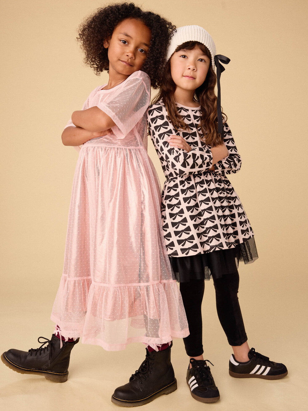 Tea Cherry Blossom | Layered Tulle & Foil Dress