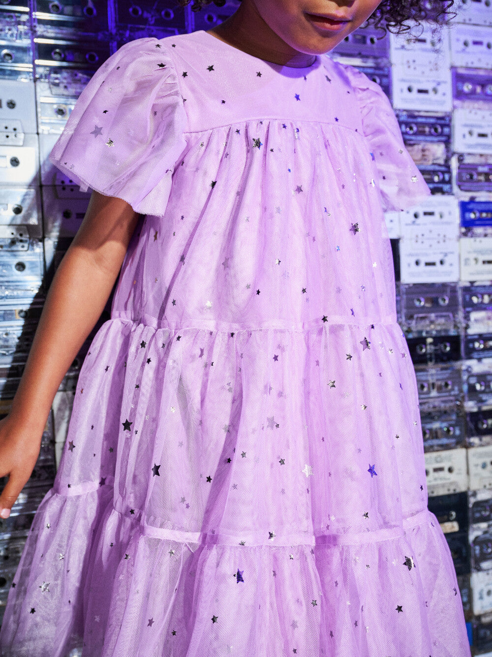 Tea Shimmer Sky | Tiered Tulle Sparkle Dress
