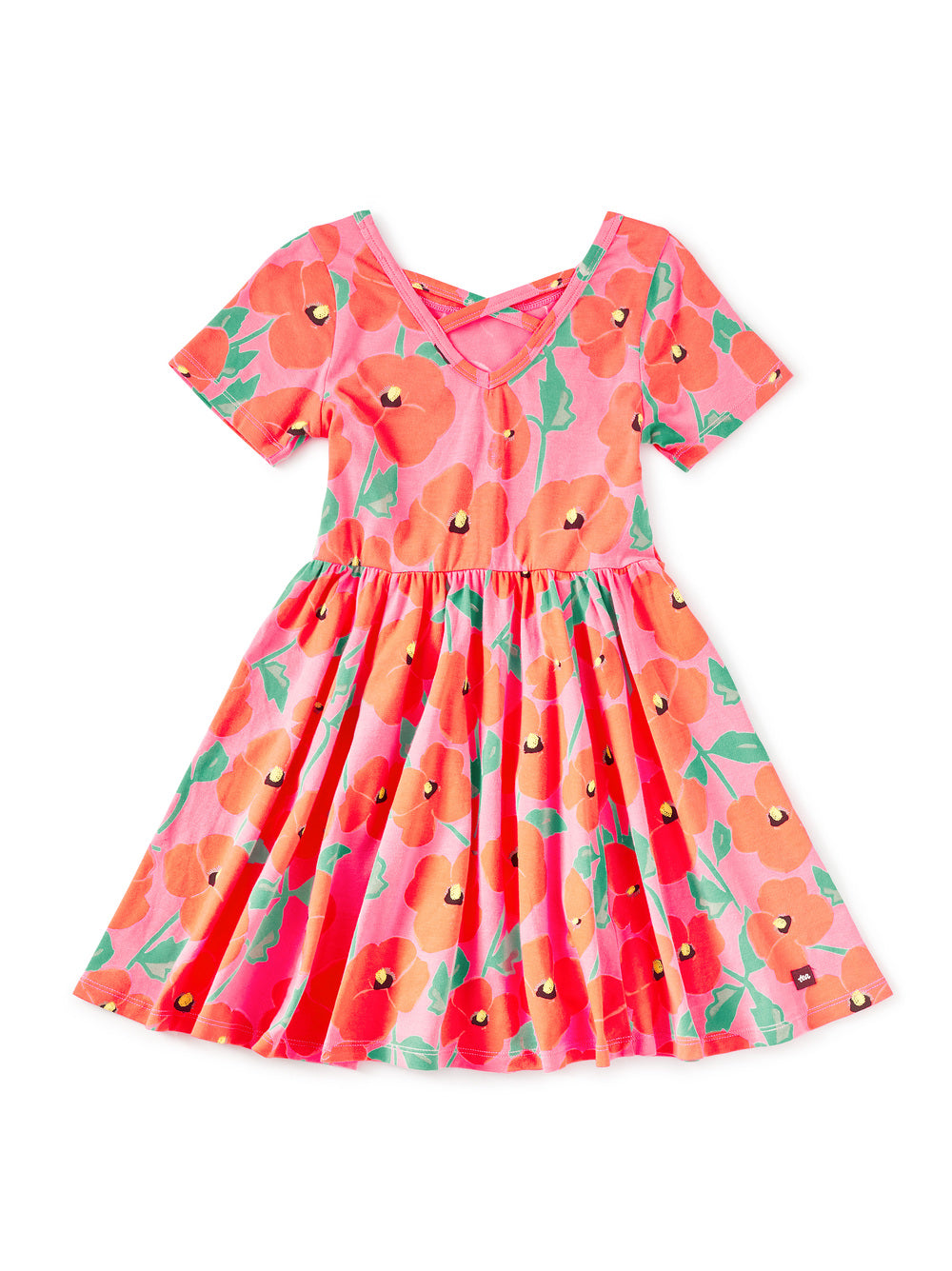 Tea Poppy Poppies | Short Sleeve Ballet Dress