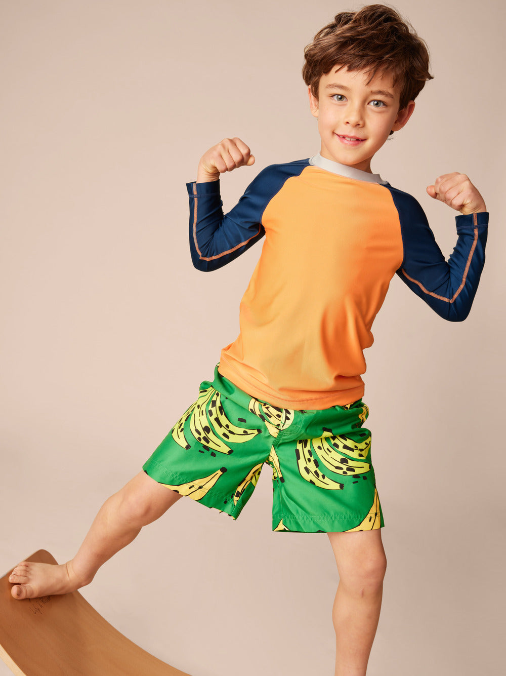 Tea Leopard Spot Bananas | Mid-Length Swim Trunks
