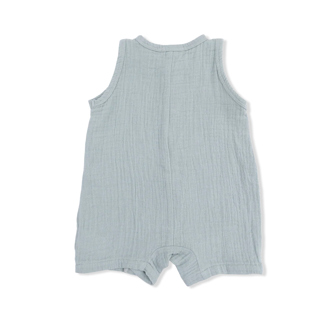 Angel Dear Green | Solid Muslin Jadeite Sleeveless Shortie Romper