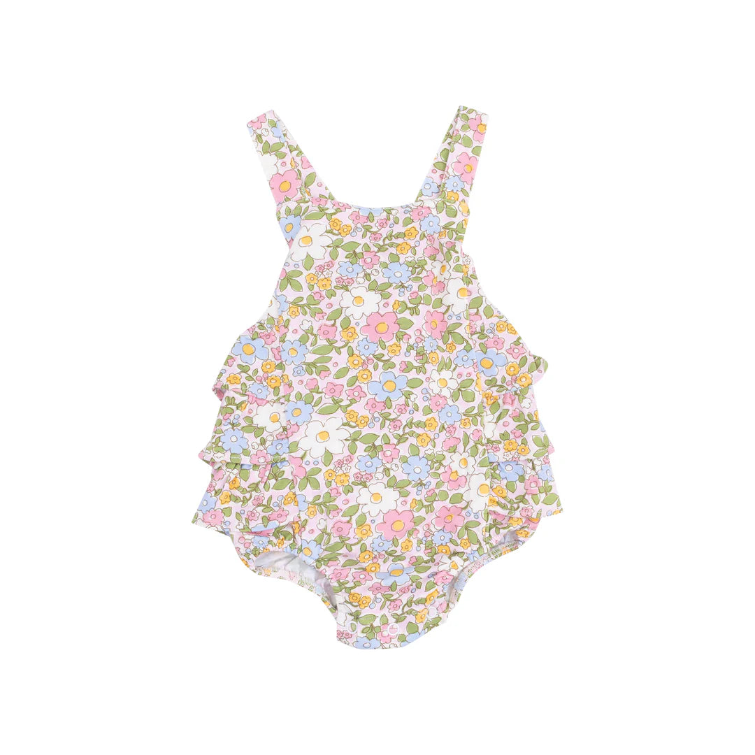 Angel Dear Bubbly Baby Calico | Ruffle Sunsuit