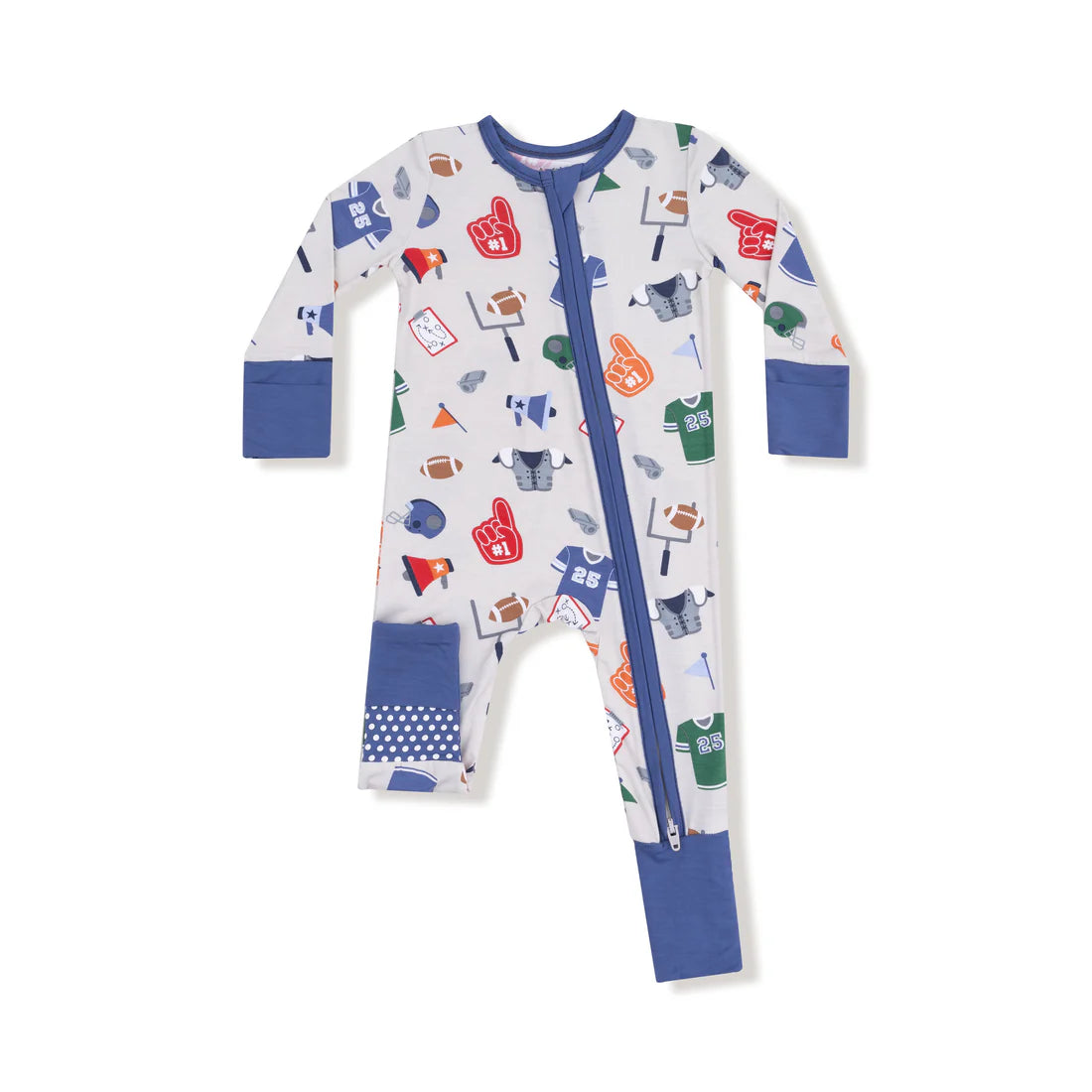Angel Dear Grey Game Day | 2 Way Zipper Romper