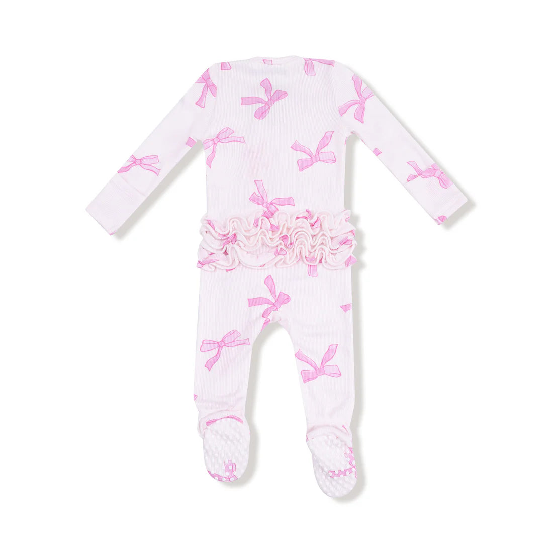 Angel Dear Pretty Bows | 2 Way Zipper Ruffle Footie