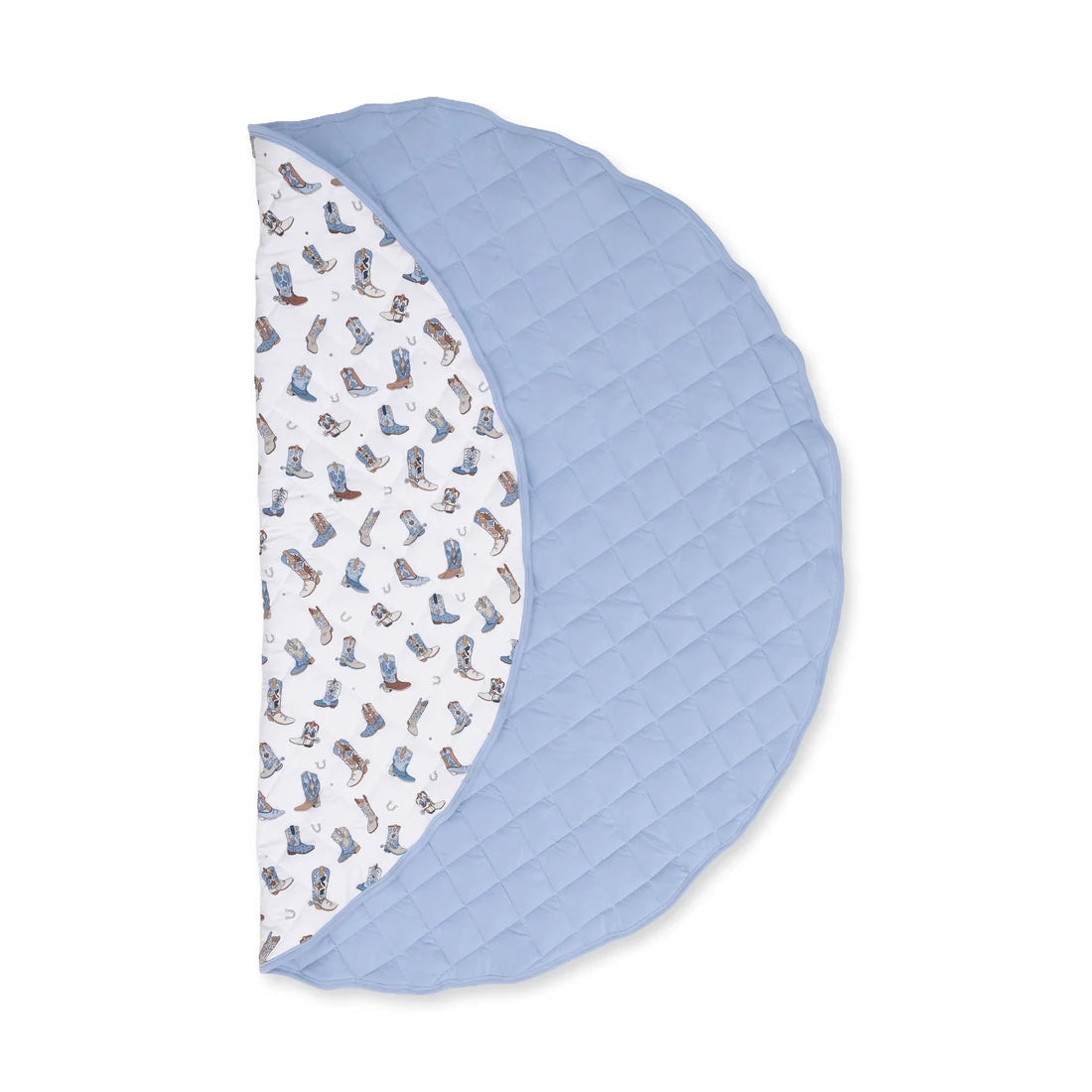 Angel Dear Ivory Blue | Buckaroo Boots Quilted Play Mat