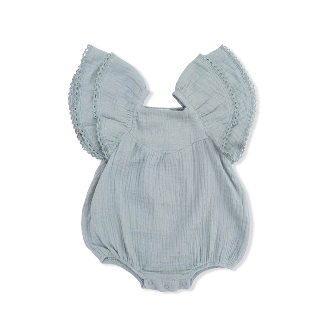 Angel Dear Green | Solid Muslin Jadeite V-Neck Bubble