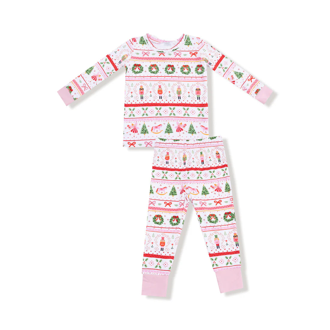 Angel Dear Pink Sugar Plum Fairy | Nutcracker Fair Isle Long Sleeve Loungewear Set