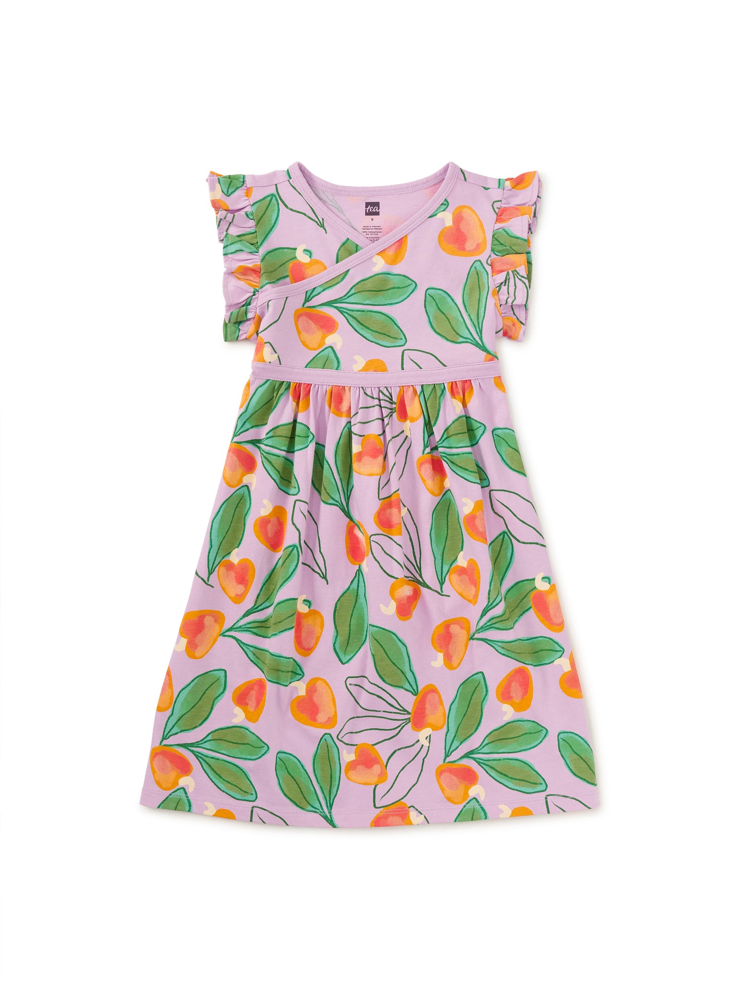 Tea Cashew Apple | Wrap Neck Dress