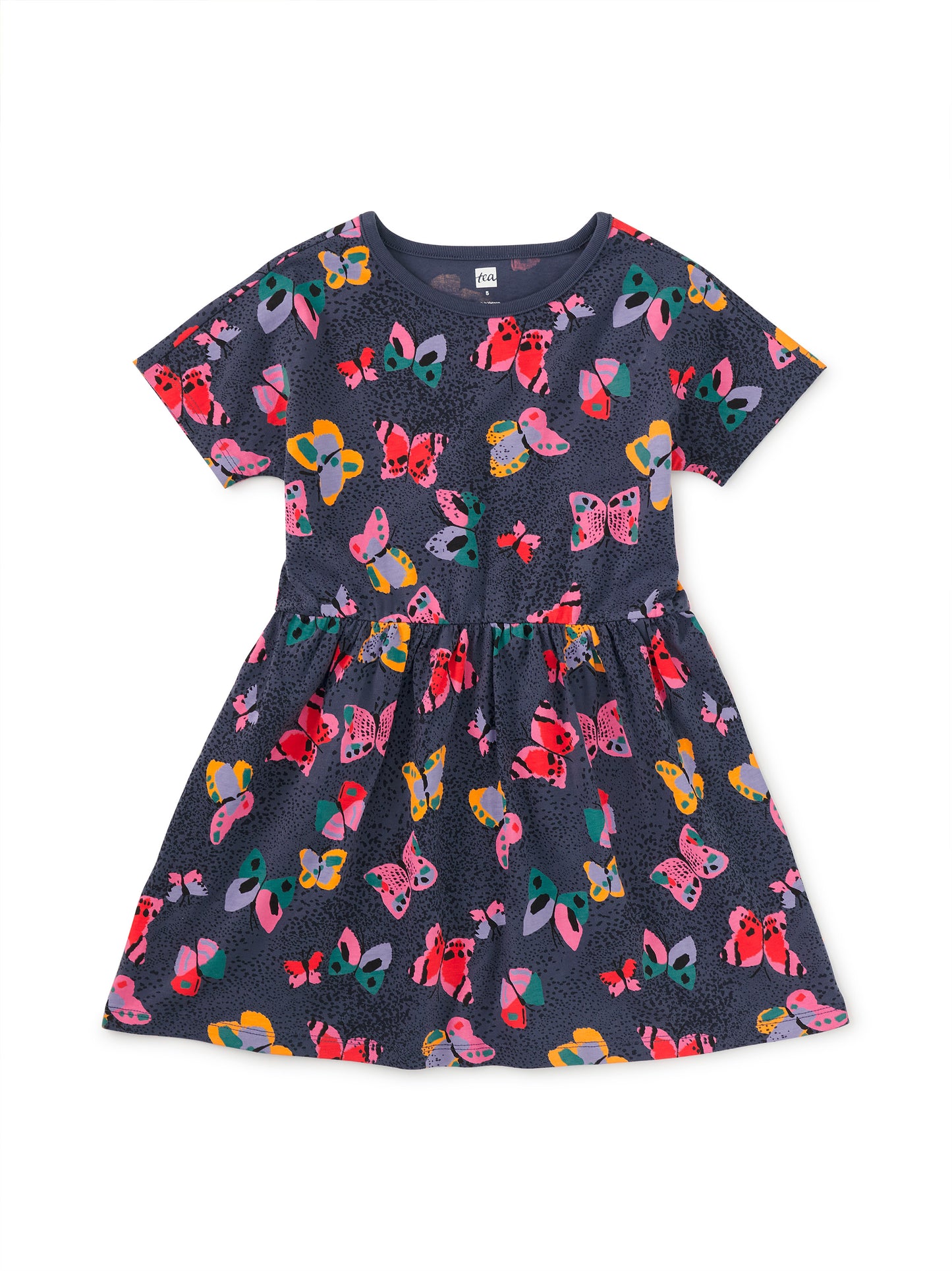 Tea Painted Kenyan Butterflies | Short Sleeve Twirl Dress