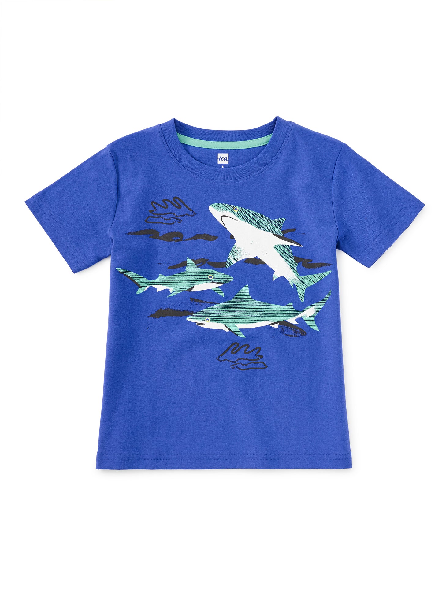 Tea Majorelle Blue | Shark Play Graphic Tee