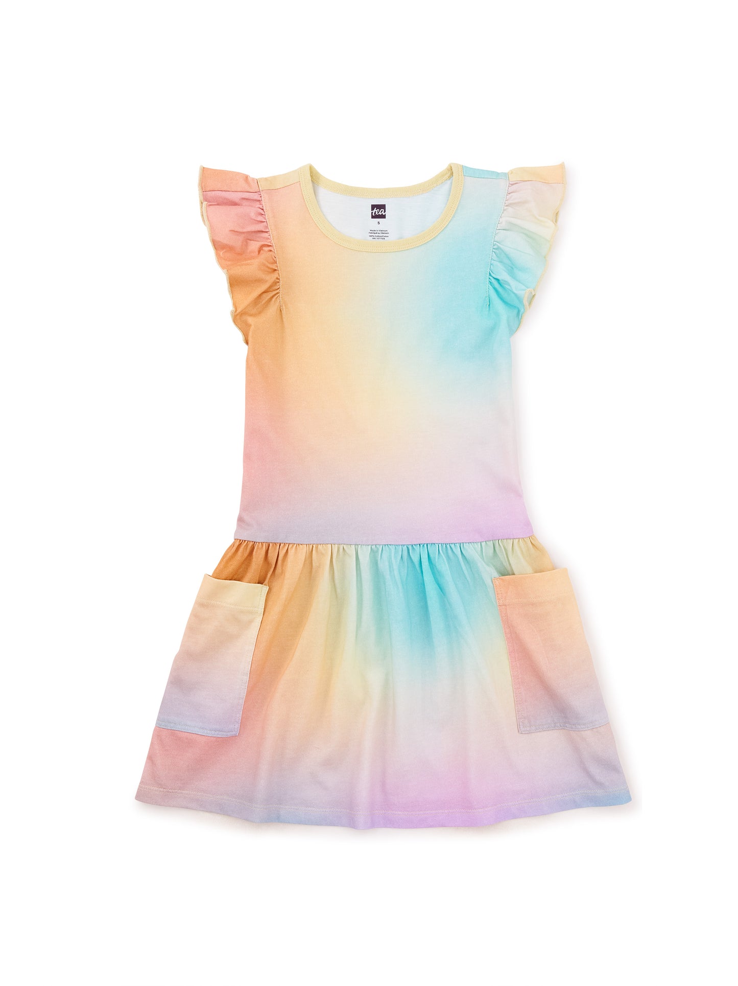 Tea Rainbow Gradiant | Flutter Sleeve Pocket Dress