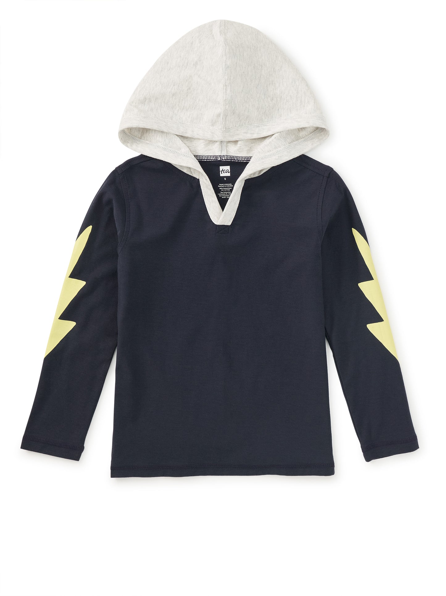 Tea Indigo | Bolt Sleeves Happy Hoodie