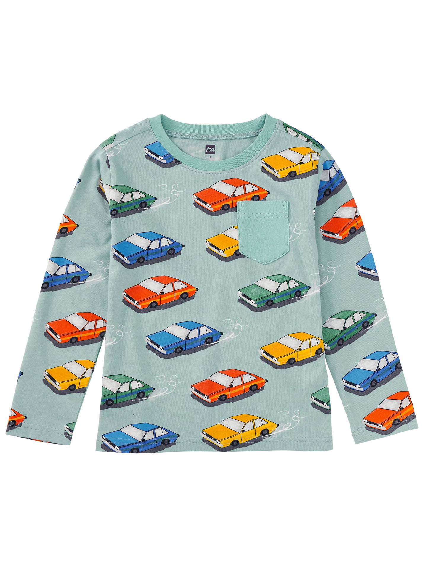 Tea Vintage Cars | Long Sleeve Printed Pocket Tee