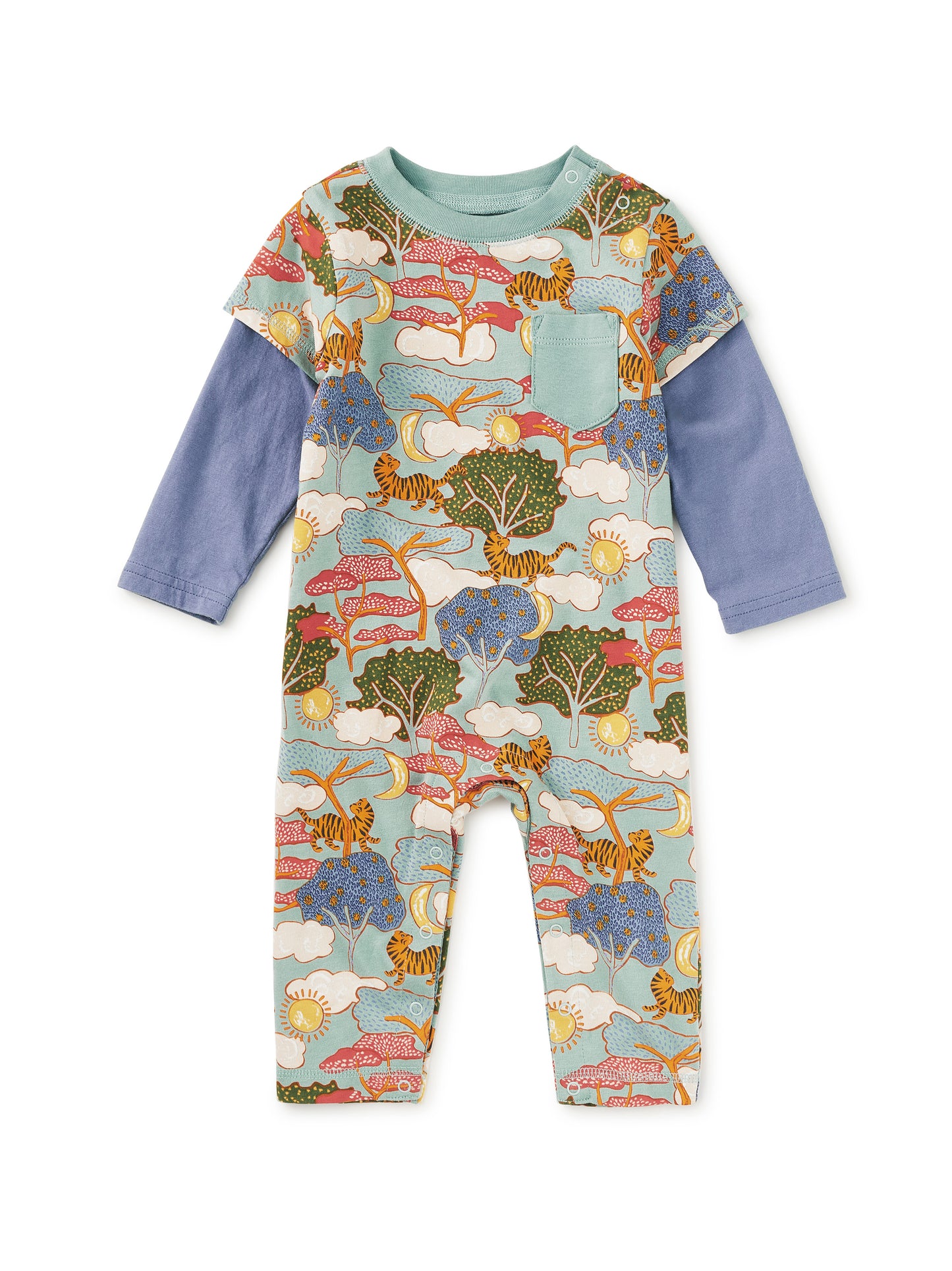 Tea Sun & Moon | Layered Button-Up Romper