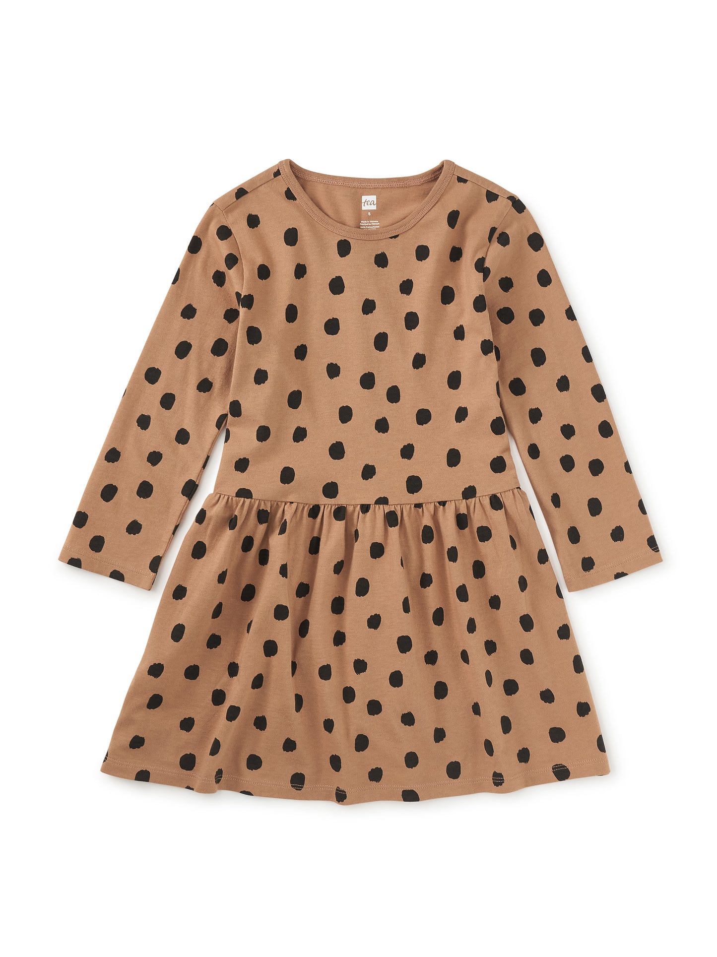 Tea Leopard Dots | Long Sleeve Skirted Dress