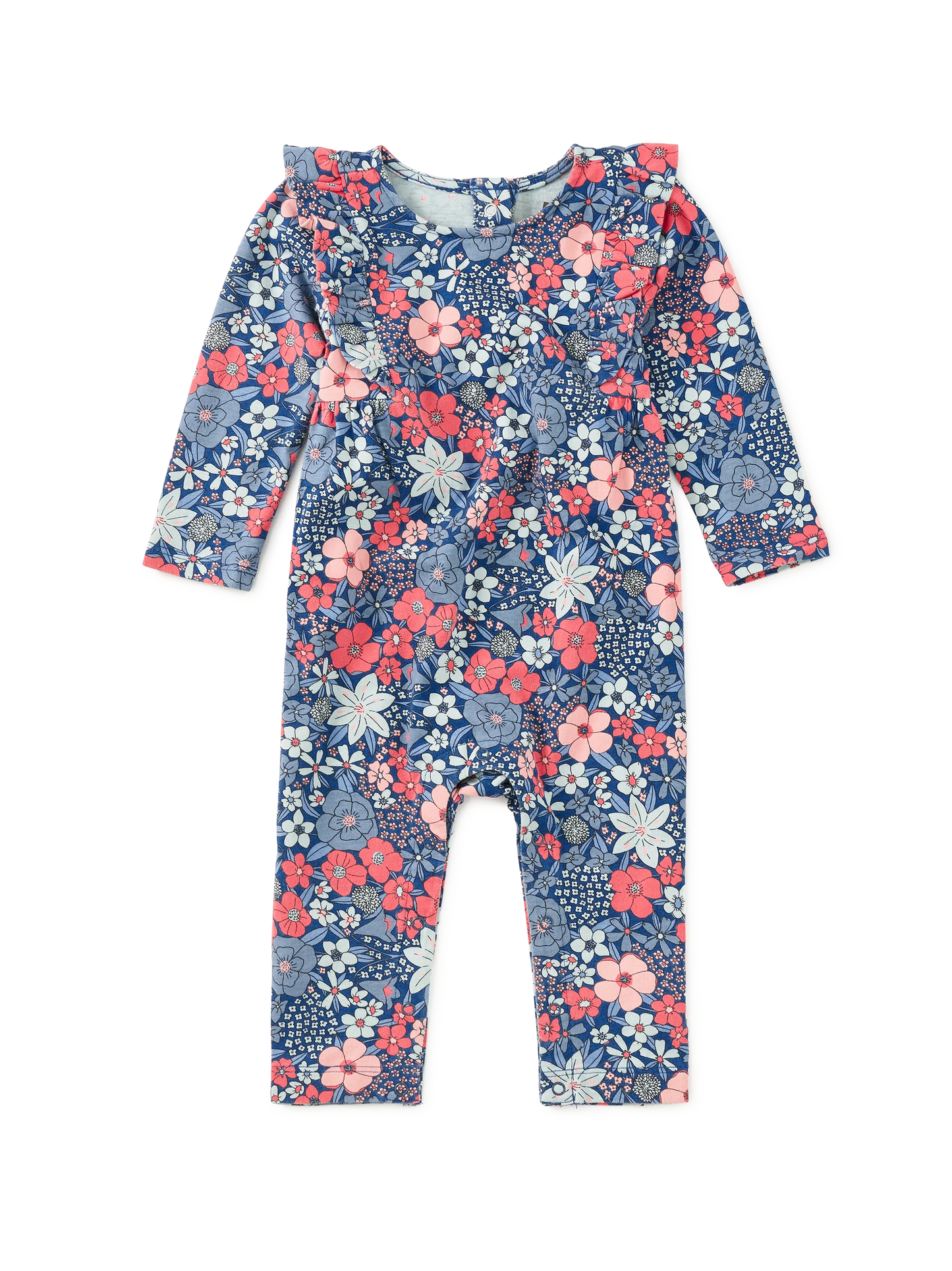 Tea Chelsea Garden Floral | Ruffle Shoulder Romper