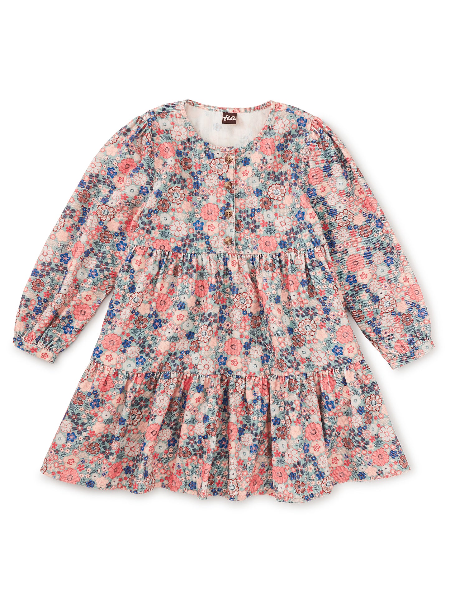 Tea Japanese Mini | Corduroy Henley Shirtdress