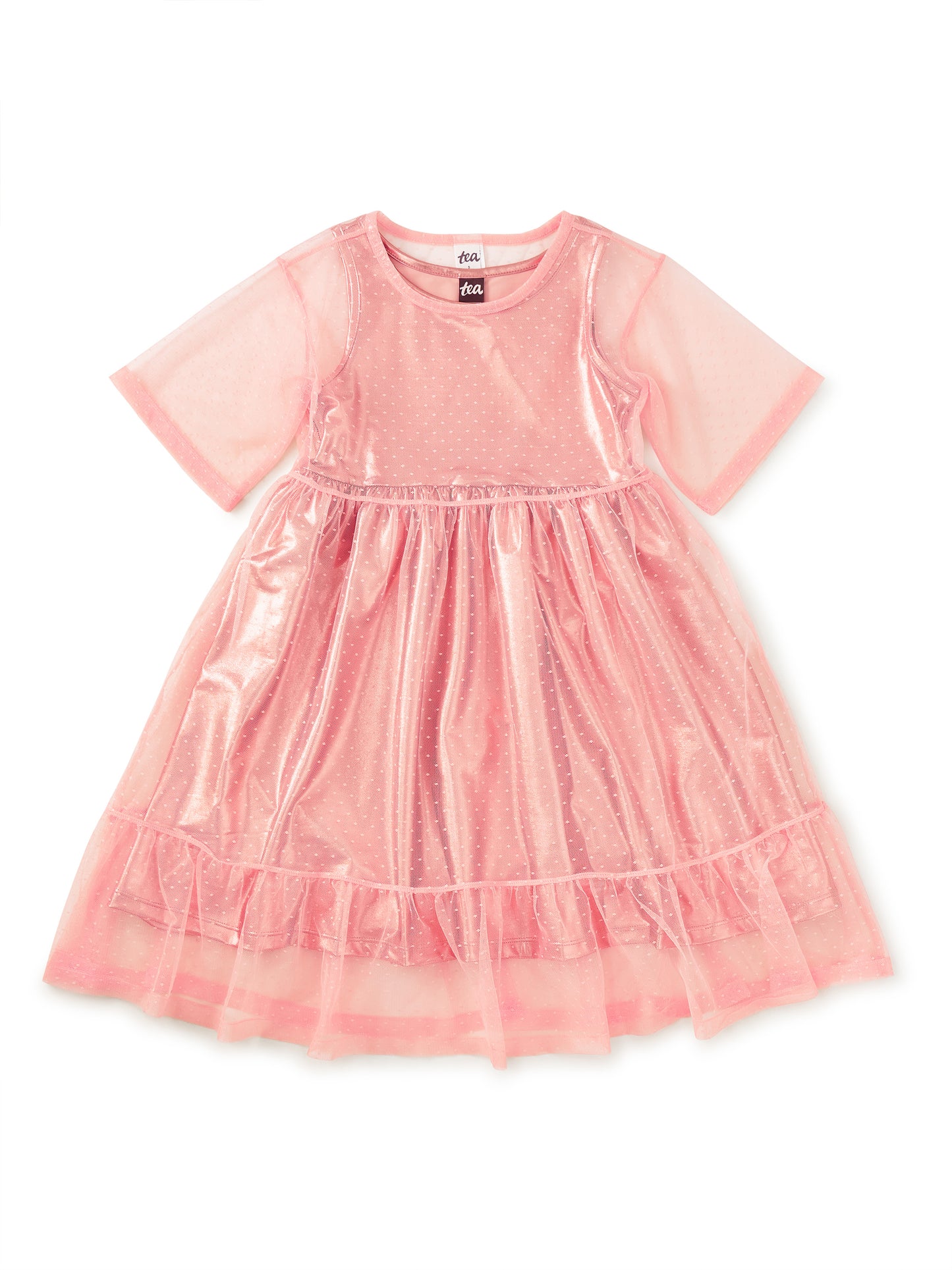 Tea Cherry Blossom | Layered Tulle & Foil Dress