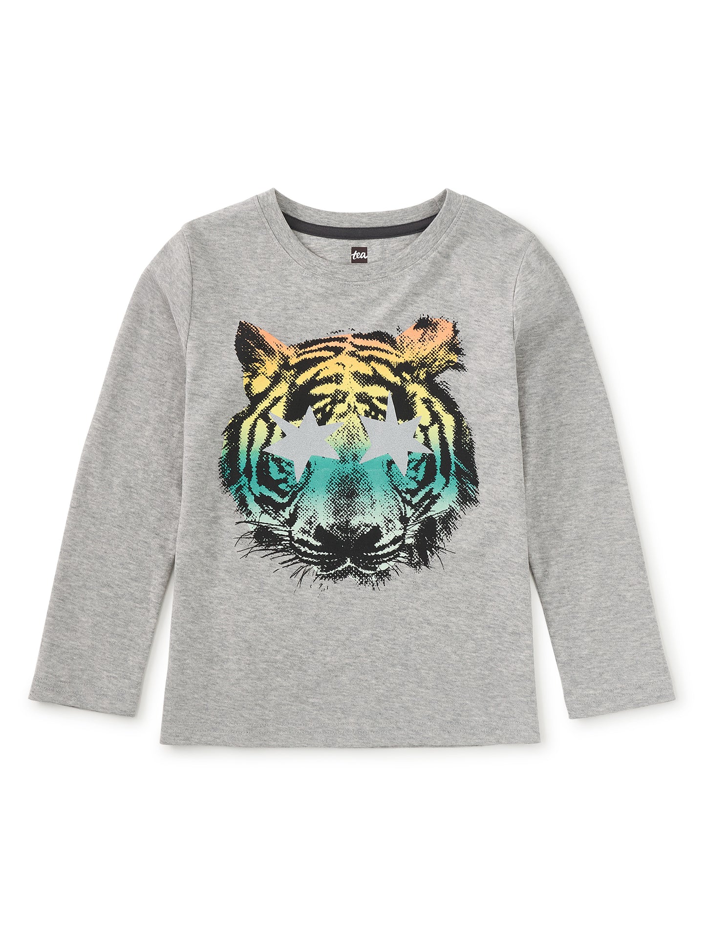 Tea Medium Heather | Star Foil Tiger Graphic Tee