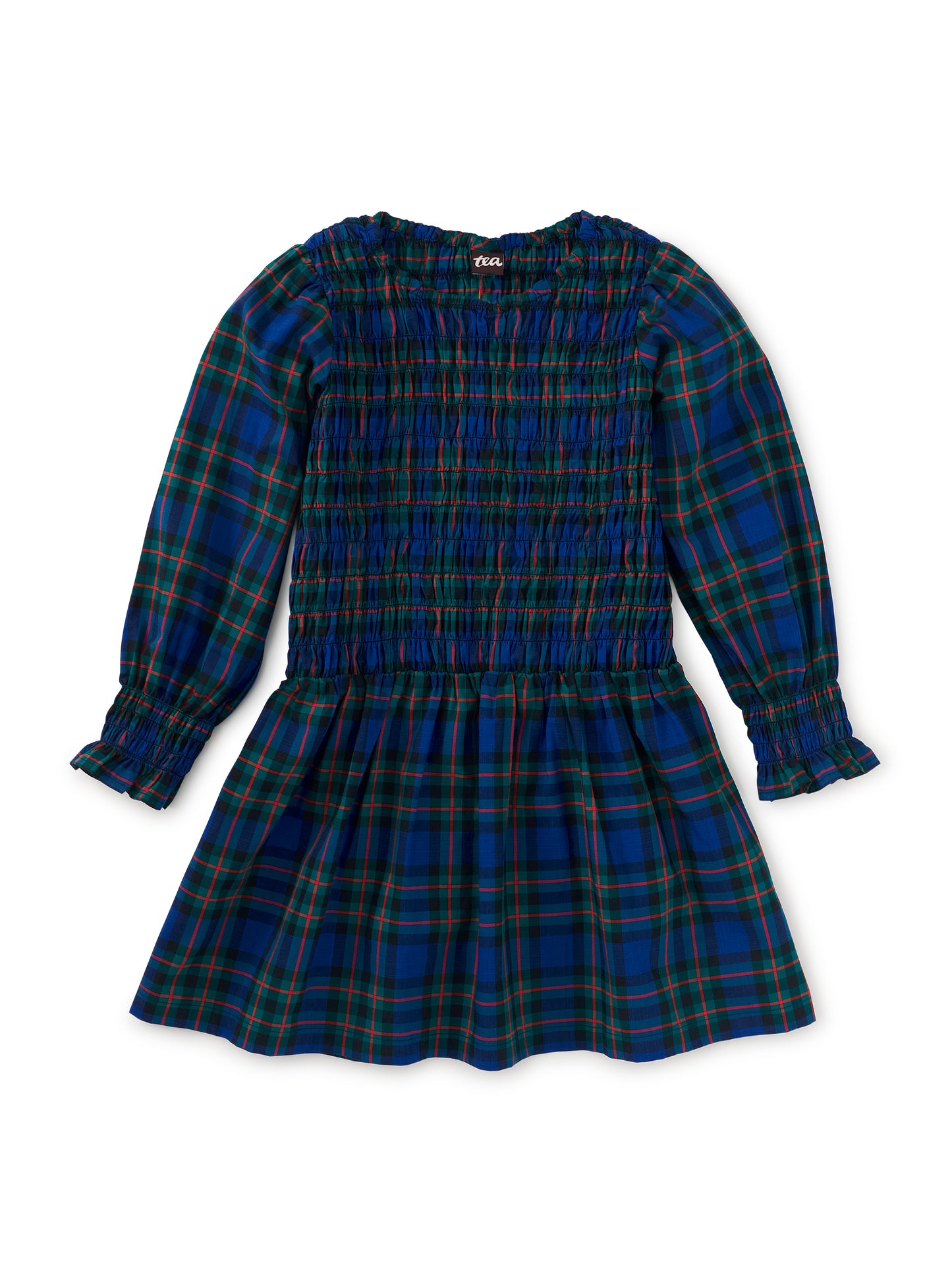 Tea Busan Holiday Plaid | Smocked Woven Blouson Sleeve Dress