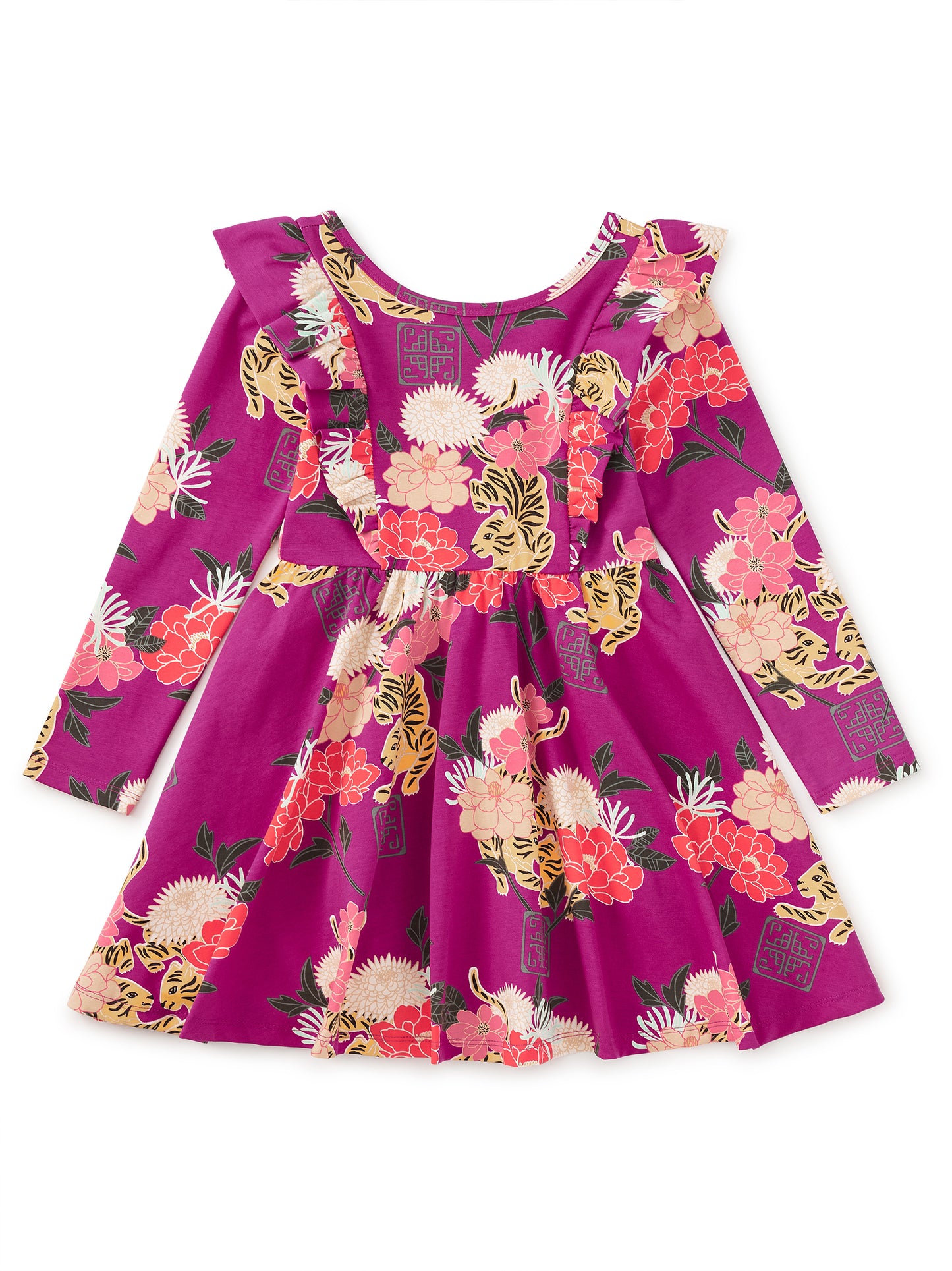 Tea Tiger & Peony | Ruffle Shoulder Ballet Dress
