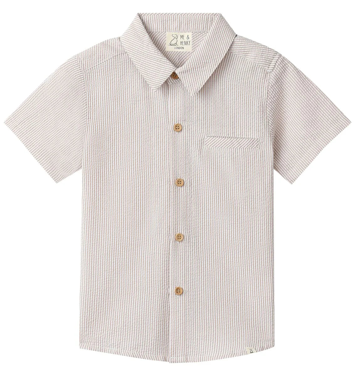 Me & Henry Cream Seersucker | Newport Woven Shirt