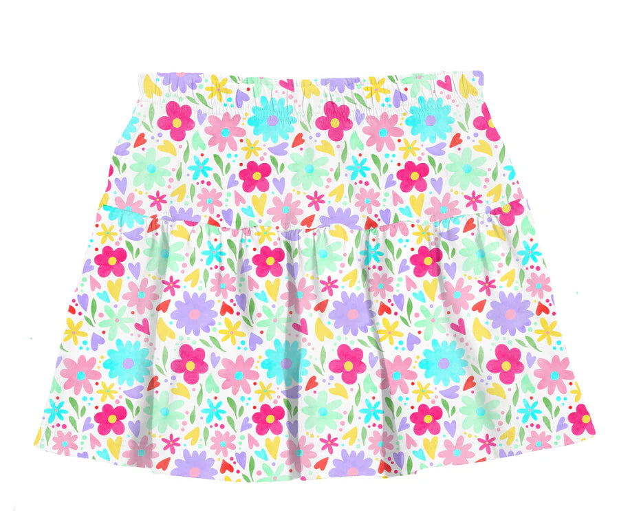Azarhia Easter Floral | Print Gathered Skort