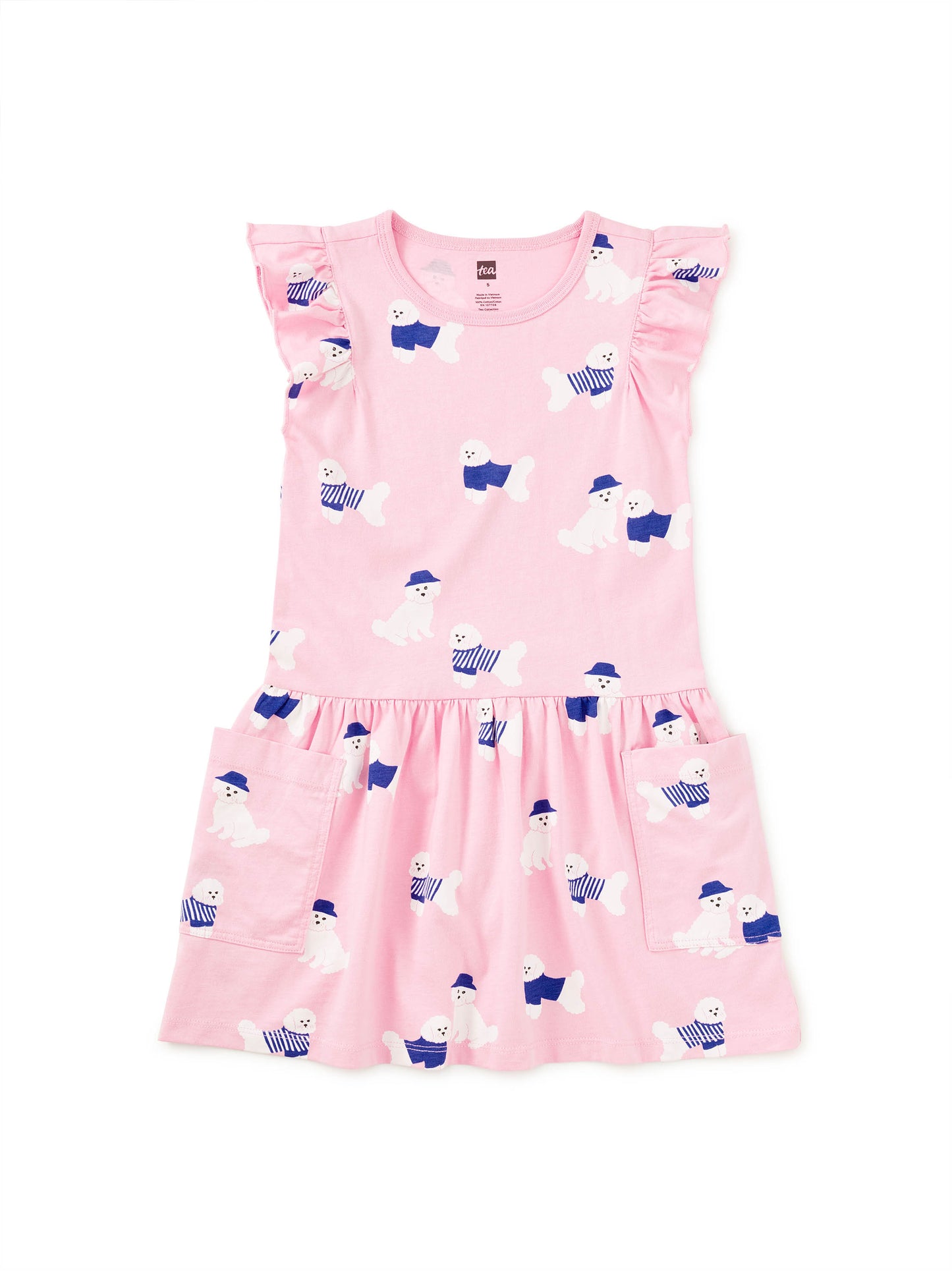 Tea Spanish Water Dog | Flutter Sleeve Pocket Dress